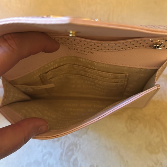 Kate Spade Lilac Street Dot Monday pink metallic gold envelope bag - Picture 10 of 15